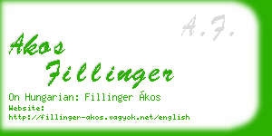 akos fillinger business card